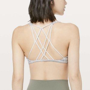 Lululemon Free To Be Zen Bra Space Dye Camo White Silver Spoon / Ocean Mist Sz 6